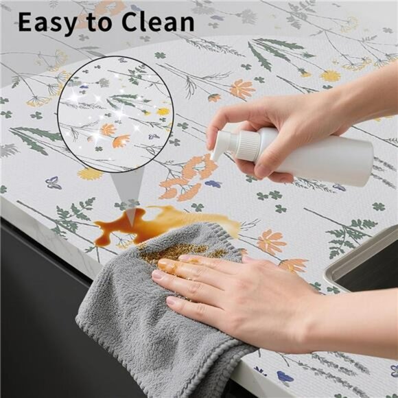 Non Slip Shelf Liner 12 x 118 Inch Waterproof Drawer Cabinet Liner Kitchen Mat - Picture 7 of 8